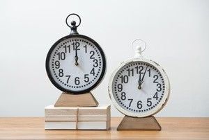 Tabletop Clock Distressed White 12&quot;