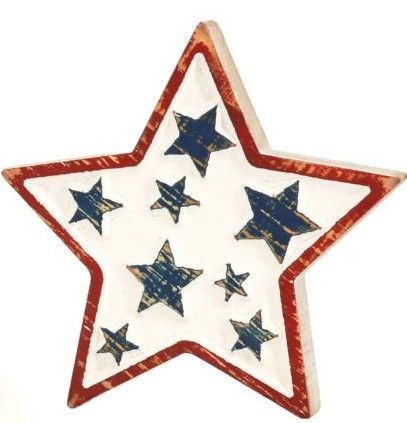 Vintage 4th of July Wood Star