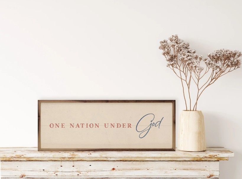 One Nation Sign 8x24