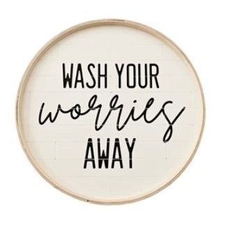 Wash Your Worries Round Mdf Wall Decor