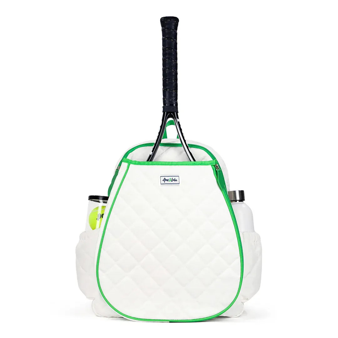 Game On Tennis Backpack Quilted White/Green