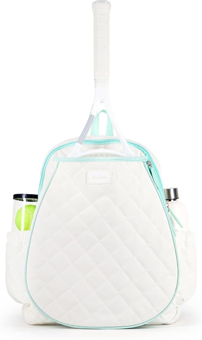 Game On Tennis Backpack Quilted White/Light Blue