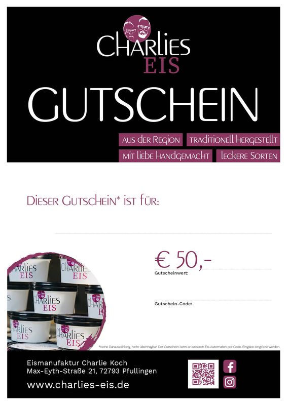 Eis-Gutschein in Wert von 50,00 EUR