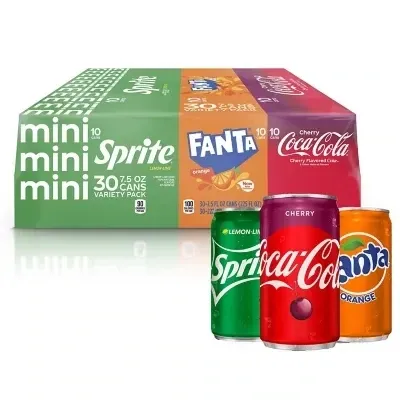 VARIETY MINI SODA CANS (30PK)