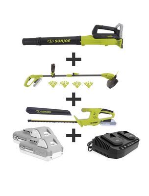 SUN JOE 24V CORDLESS 3 TOOL GARDEN COMBO KIT