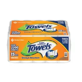 MEMBER&#39;S MARK SELECT &amp; TEAR 2-PLY PAPER TOWELS 15 ROLLS/150 SHEETS PER ROLL