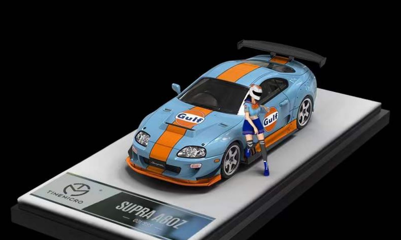 Time Micro Toyota Supra A80 Gulf oil with Figurine