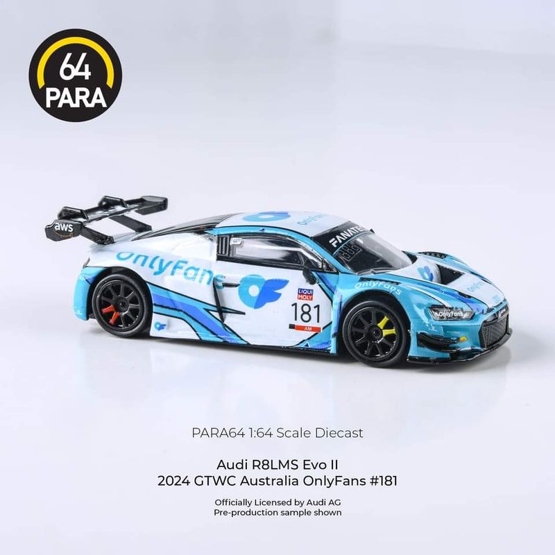 Para64 Audi R8 LMS EVO2 Race Car Only Fans #181 Renee Gracie 1/64 Diecast