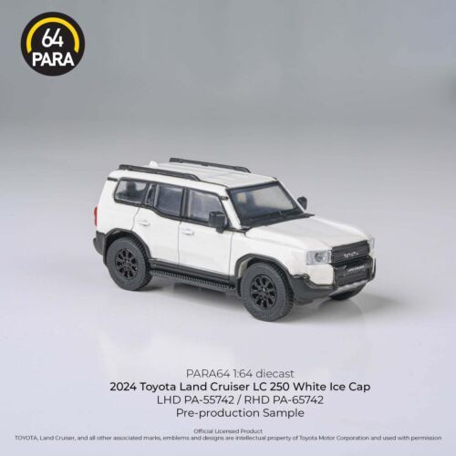Toyota Landcruiser Prado LC250 White Ice Cap 1/64 Diecast By Para64