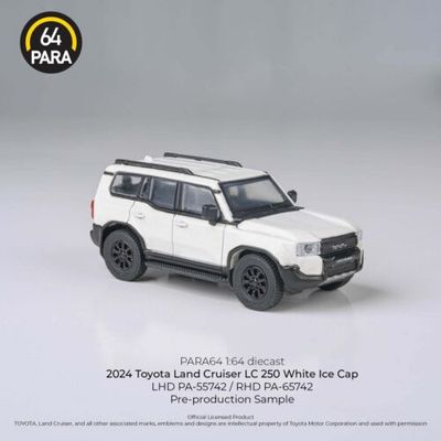 Toyota Landcruiser Prado LC250 White Ice Cap 1/64 Diecast By Para64