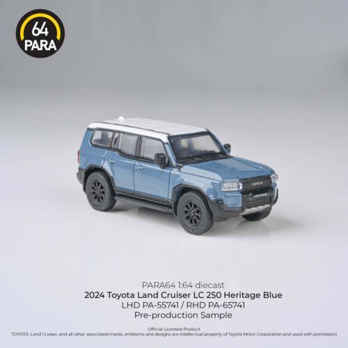 Toyota Landcruiser Prado LC250 Heritage Blue 1/64 Diecast By Para64