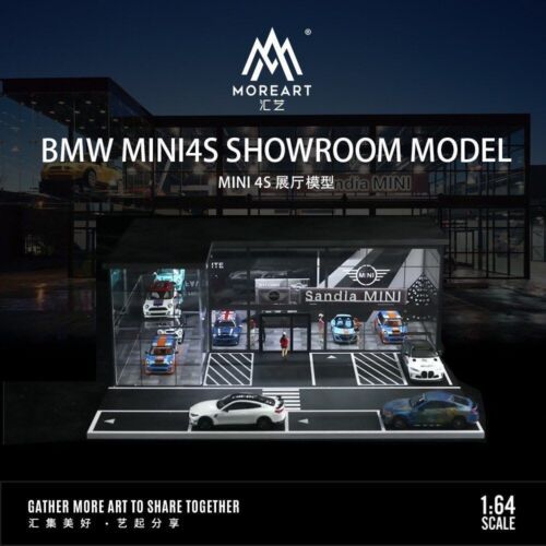 MoreArt 1:64 Mini Cooper Dealership Diorama Diecast For Hotwheels With LED