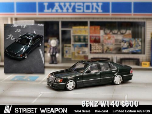 Street Weapon Mercedes Benz S600 W140 Green 1/64 Diecast