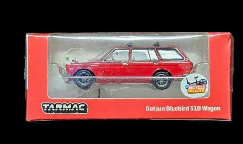 Tarmac Works 1:64 Datsun 1600 Bluebird 510 Wagon With Bicycle 1/64 Diecast Model