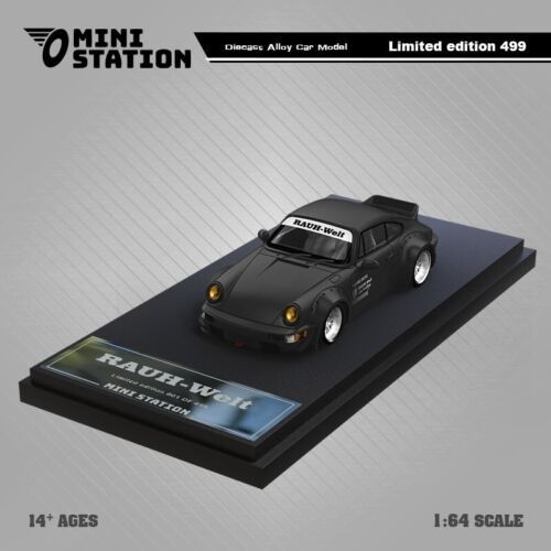 Mini Station Porsche RWB Samurai Black 1/64 Diecast