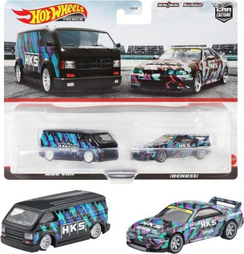 Hot Wheels HKS Twin Pack R33 GTR MBK Van 1:64 Diecast FREE PROTECTOR