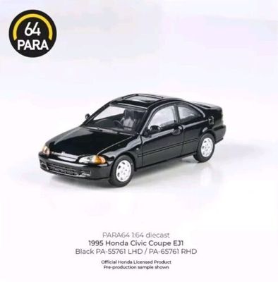 PARA64 1995 Honda Civic Coupe EJ1 Black EG6 1/64 Diecast Fast And Furious