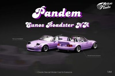 Micro Turbo Mazda MX5 Purple Pandem 1:64 Diecast