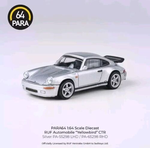 PARA64 1987 RUF CTR Yellowbird Silver Porsche 911 964 1/64 Diecast