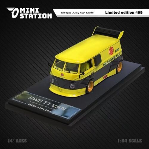 Mini Station RWB T1 VW Bus Dragon Ball Yellow 1/64 Diecast