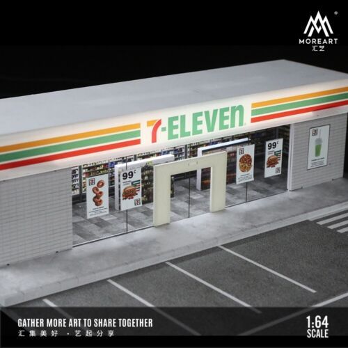 MoreArt 1:64 7 Eleven Diorama 711 LED Lights Hot Wheels