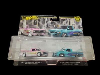 Hot Wheels Datsun Nissan Ute Truck Twin Pack Sunny Hardbody 1/64 FREE PROTECTOR