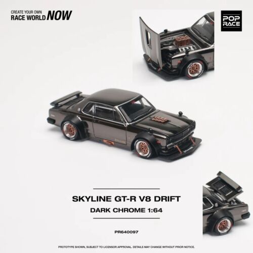 Pop Race Nissan Skyline GT-R (KPGC10) Hakosuka - V8 Drift Car Dark Chrome Hako