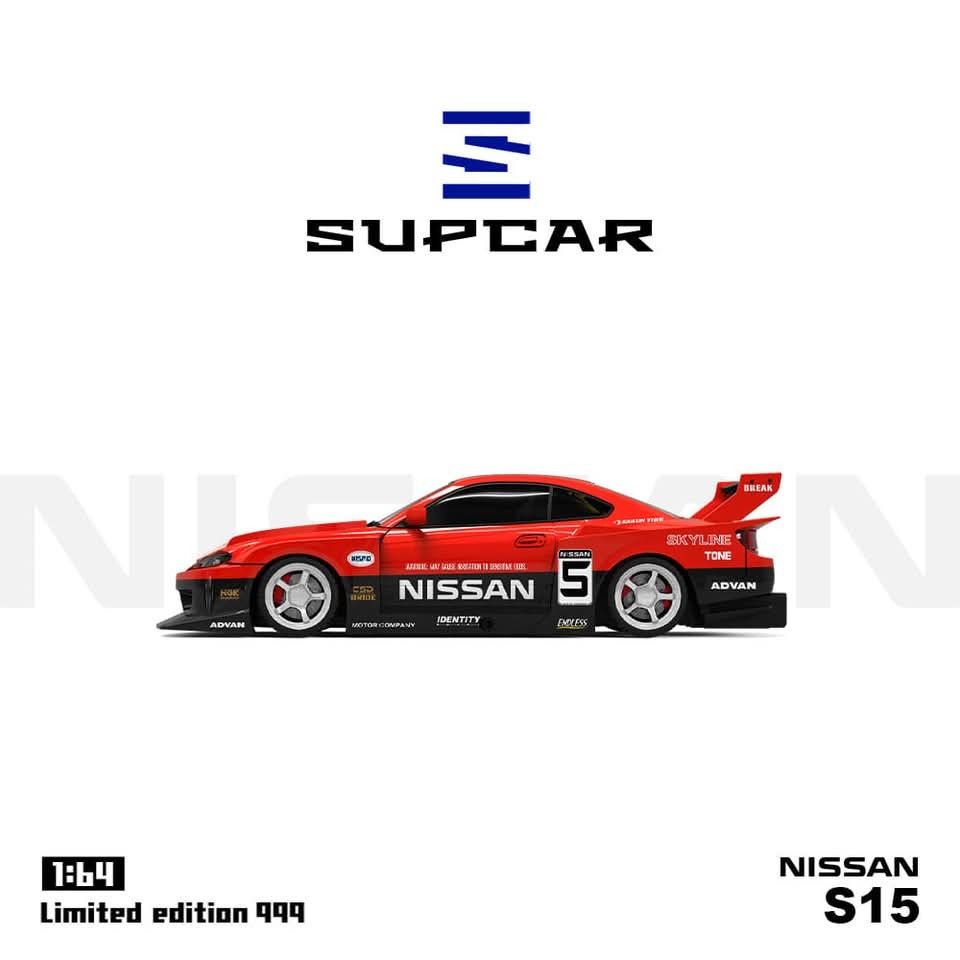 Supcar Nissan S15 SILVIA LBWK RED SUPER SILHOUETTE 1/64 DIECAST