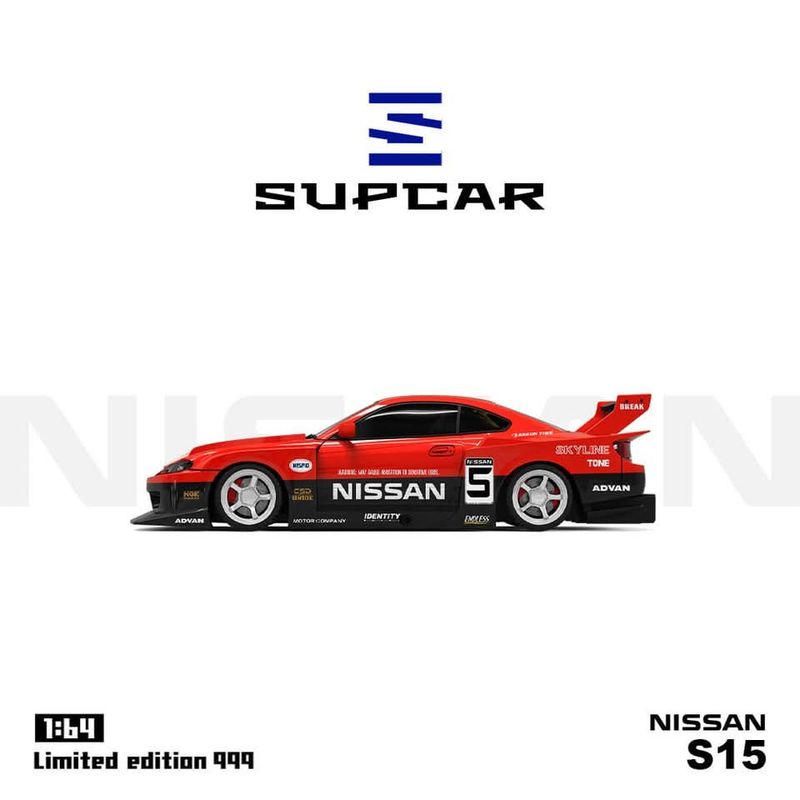 Supcar Nissan S15 SILVIA LBWK RED SUPER SILHOUETTE 1/64 DIECAST SC64010