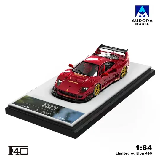 Aurora Model Ferrari F40 LBWK Metallic Red Diecast 1:64