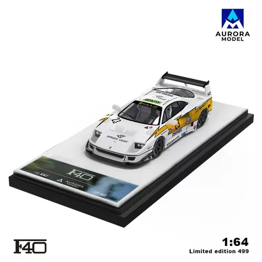 Aurora Model Ferrari F40 LBWK #23 White Lightning livery Diecast 1:64