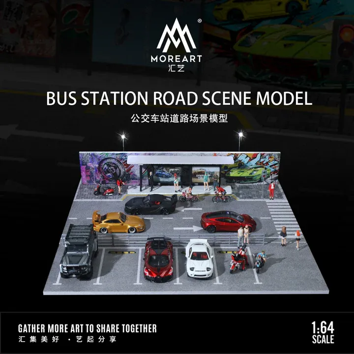 MoreArt 1:64 Bus Stop Road Scene