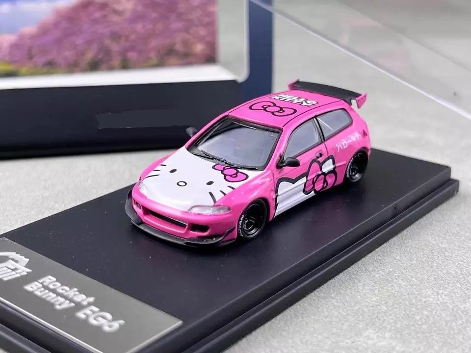 Ghost Player 1/64 Honda Civic SIR Eg6 Hello Kitty Pink Diecast