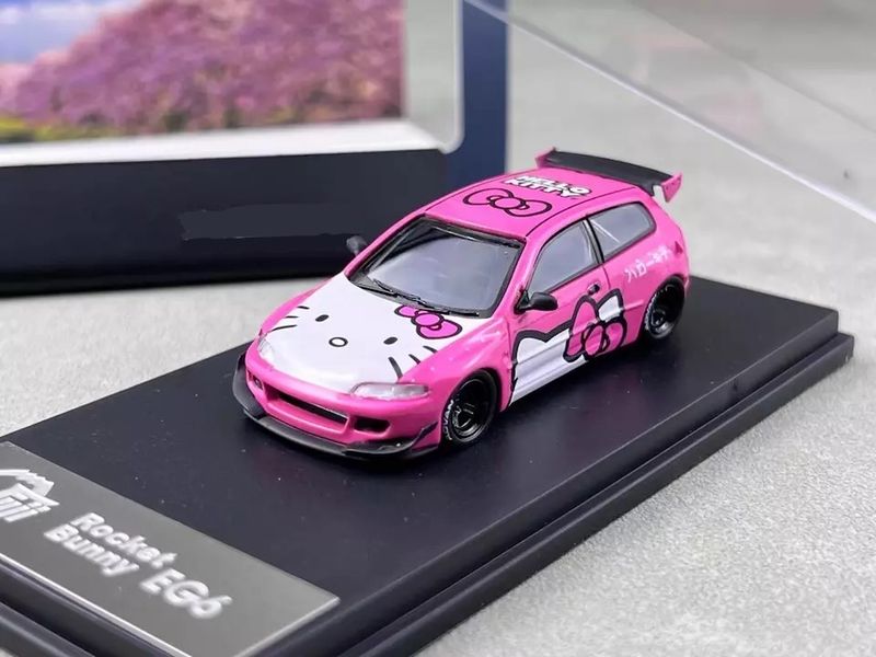 Ghost Player 1/64 Honda Civic SIR Eg6 Hello Kitty Pink Diecast