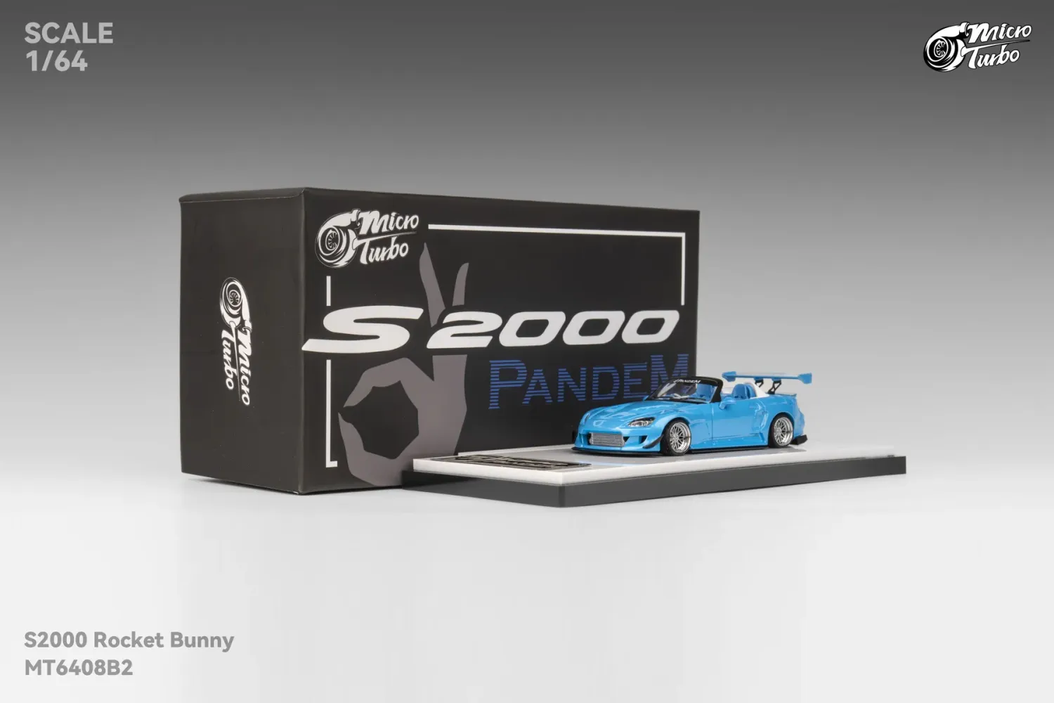 Micro Turbo 1:64 Honda S2000 Pandem Rocket Bunny Blue