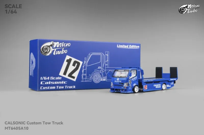 Micro Turbo 1:64 Custom Flatbed Tow Truck Calsonic
