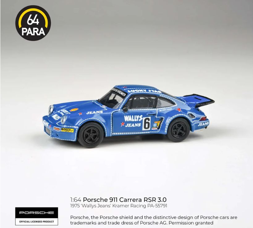 PARA64 1:64 1975 Porsche 911 Carrera RSR 3.0 Kremer Racing Wallys Jeans