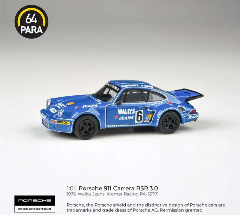 PARA64 1:64 1975 Porsche 911 Carrera RSR 3.0 Kremer Racing Wallys Jeans