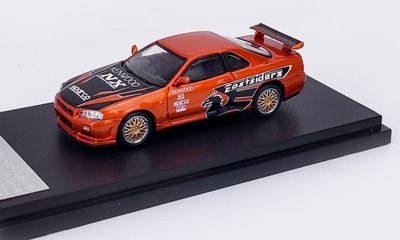 Street Warrior 1/64 Nissan Skyline R34 GTR V-Spec II Orange Eastsider