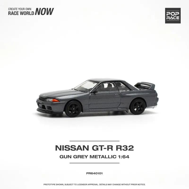 Pop Race 1/64 Nissan Skyline GT-R Gun Metal Grey PR64101