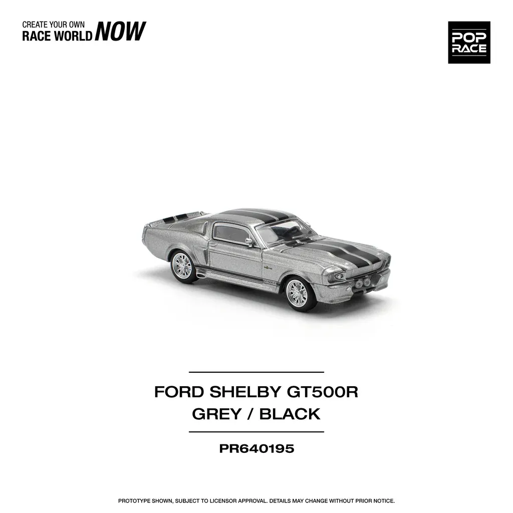 POP RACE 1/64 Shelby Mustang GT500 Eleanor Silver PR64195