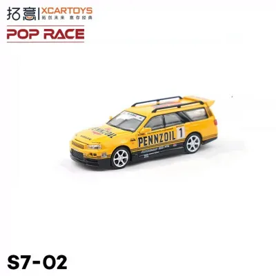 Xcartoys Poprace 1/64 Nissan R34 Stagea Yellow pennzoil Diecast