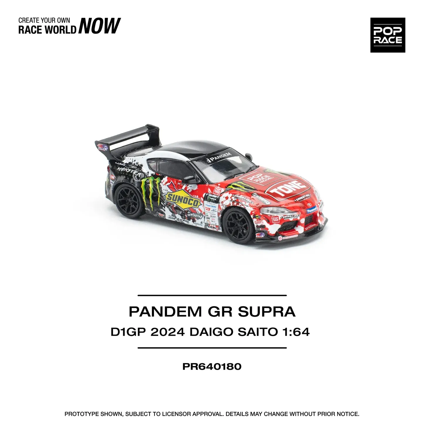POP RACE 1/64 Toyota Pandem GR Supra D1GP 2024 Daigo Saito  Diecast