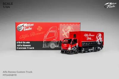 Micro Turbo 1:64 Custom Box Black and Red Alfa Romeo Transporter