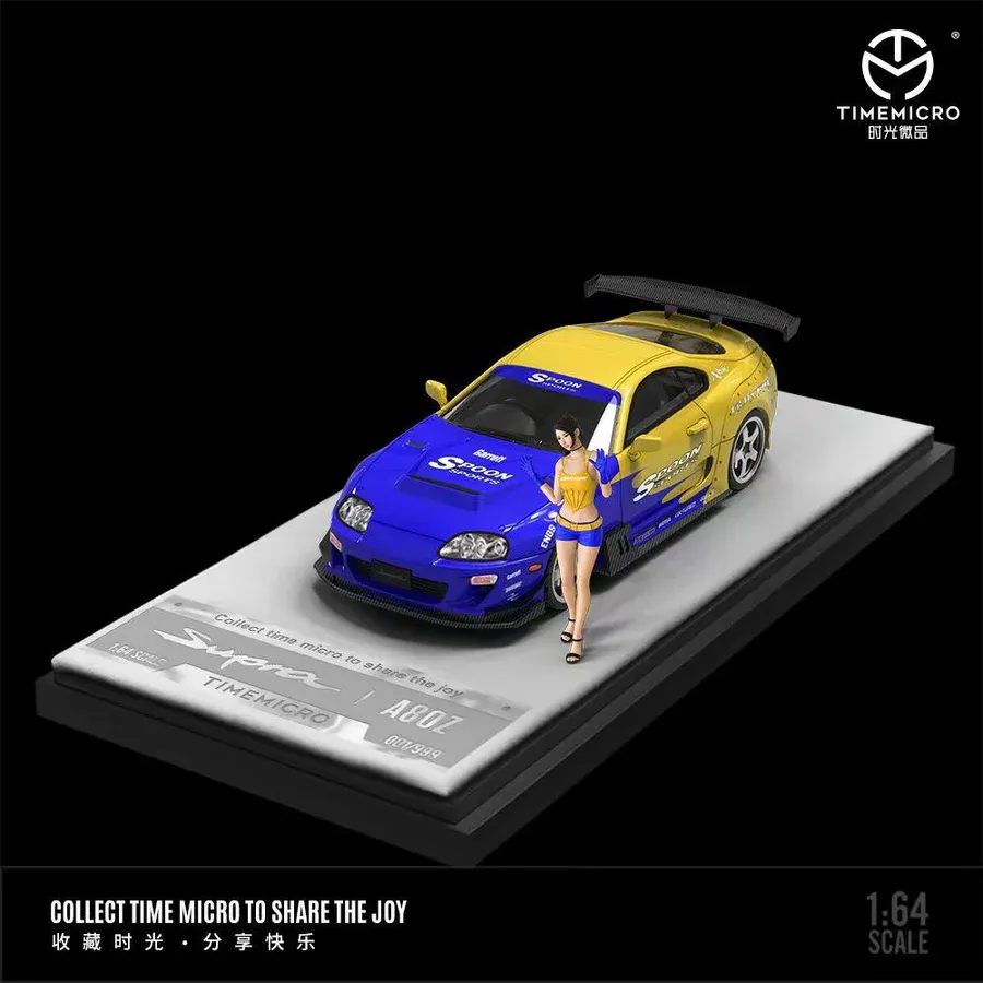 Time Micro Toyota Supra A80 Spoon Livery with Figurine