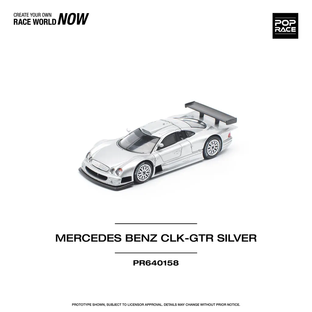 POP RACE 1/64 Mercedes-Benz CLK GTR Silver