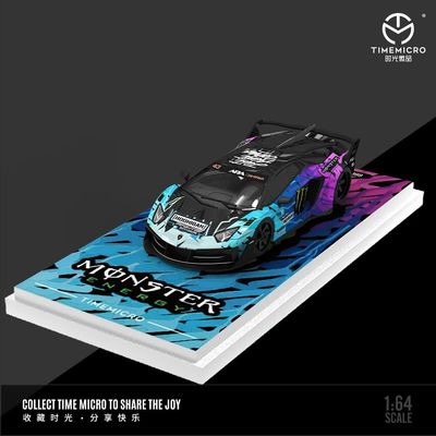 Time Micro 1/64 Lamborghini GT Evo Monster Energy Livery Black Claw Nor