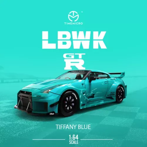 Time Micro 1/64 Nissan GTR LBWK tiffany blue