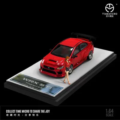 Time Micro 1/64 Subaru WRX STI Widebody Red with Figurine