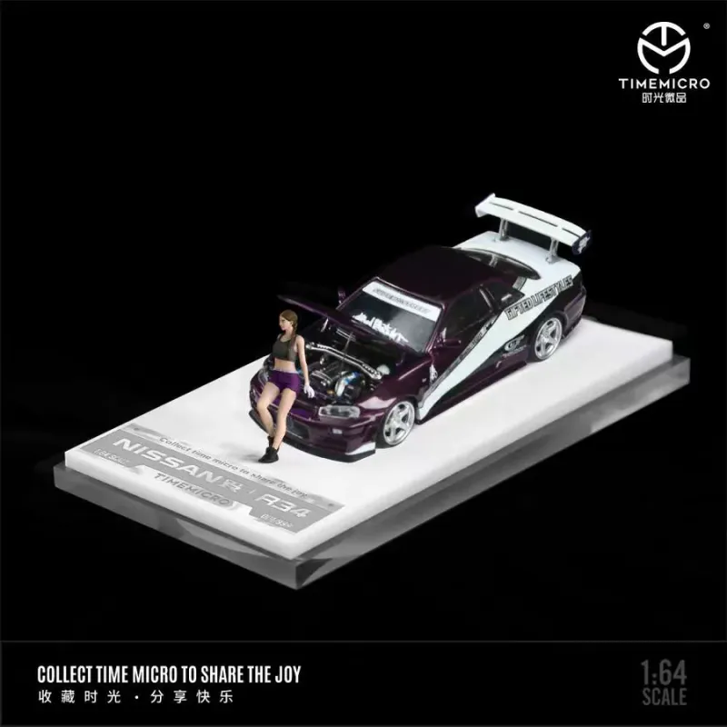 Time Micro 1/64 Nissan Skyline R34 GTR Purple Livery TM643430-1